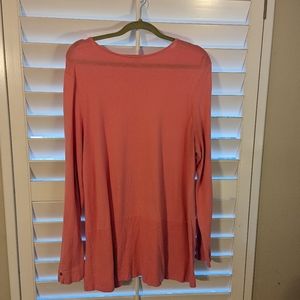 J.Jill Salmon Pink Lightweight Sweater, XL